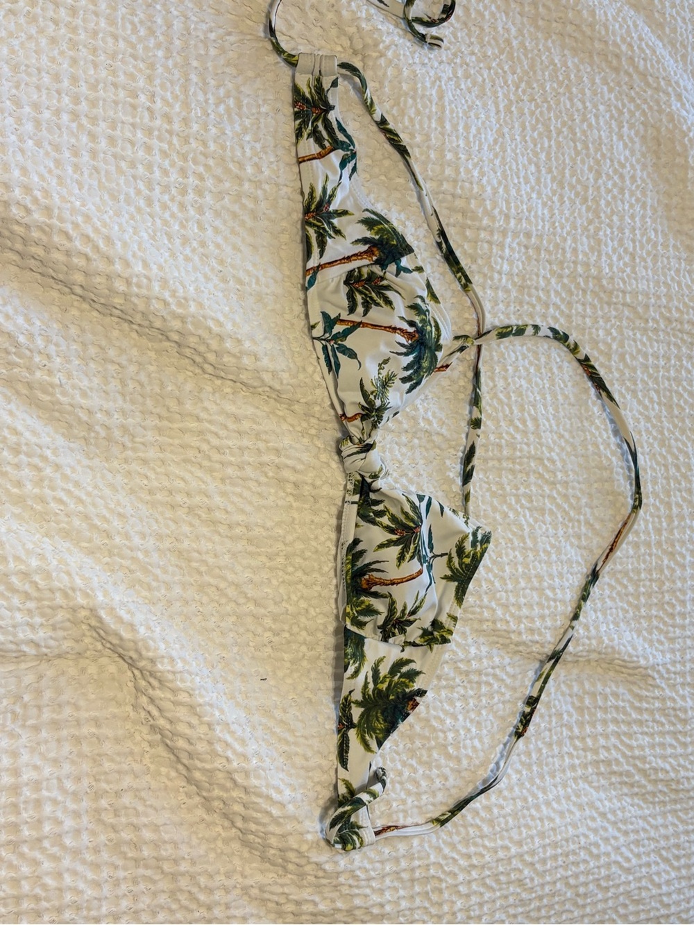 Xhilaration White Bikini Top with Palm Accent